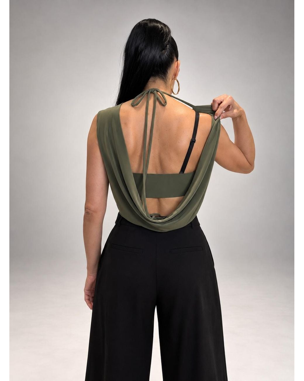Monice London Green Anise Backless & Bra Friendly Top