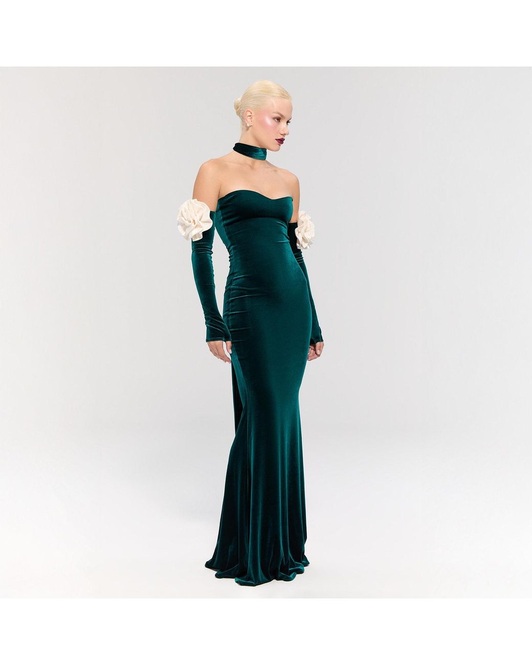 Nur Karaata Black Versailles Rose Gown