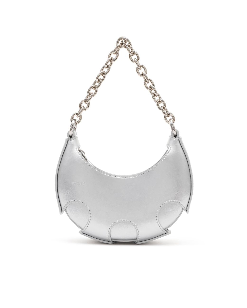 Amy Lynn White Reno Leather Handheld Crescent Mini Bag
