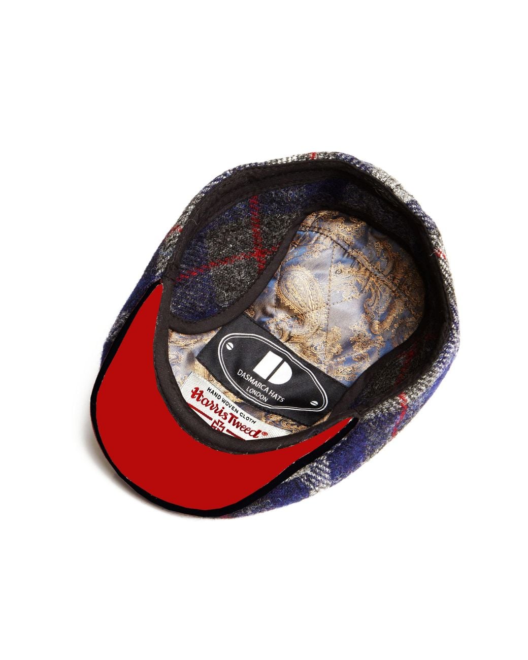 Dasmarca Hats Red Aaron Harris Tweed Wool Cap With Earflaps for men