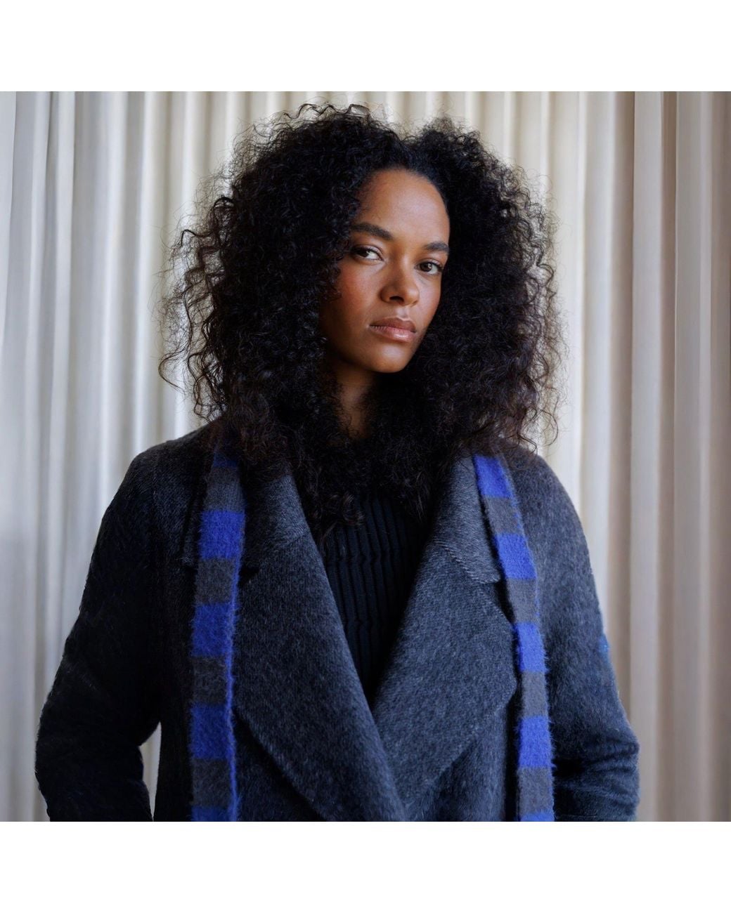 London Atelier Byproduct Blue Skinny Striped Scarf