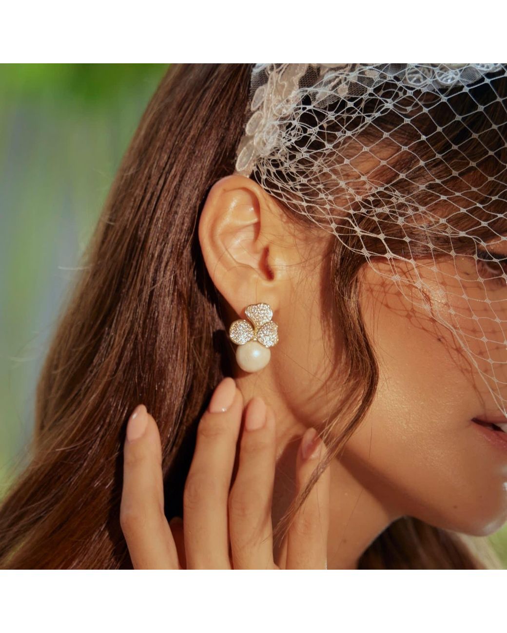 VIEA Metallic Petal Drop Earrings