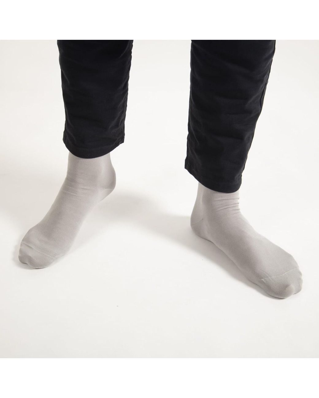 Peper Harow - Made in England Gray Classic Cloud Luxury Crew & Trainer Socks Bundle for men