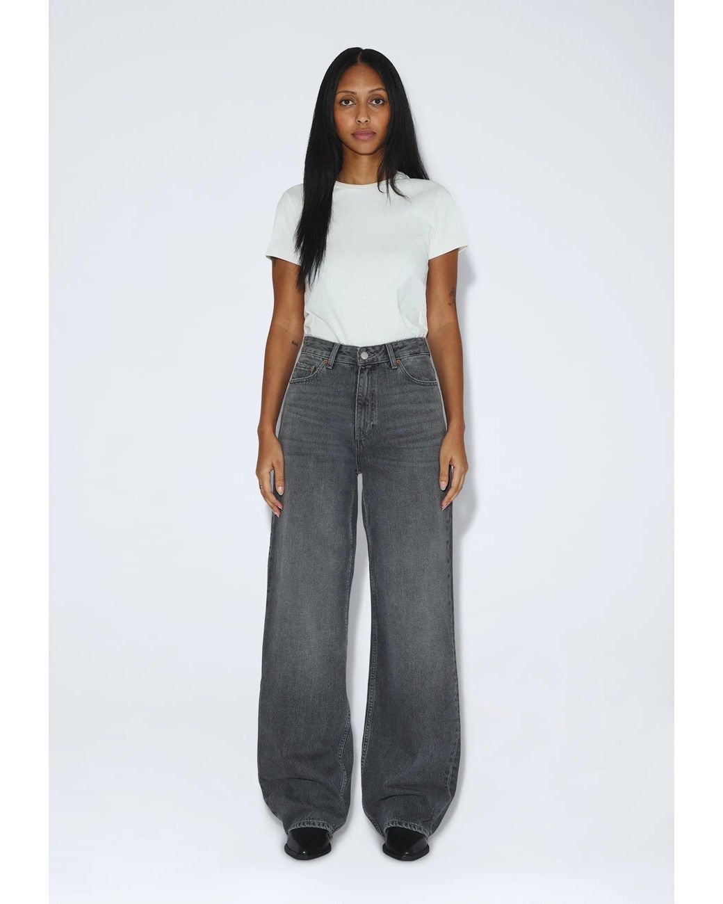 Dr. Denim Gray Donna High Relaxed