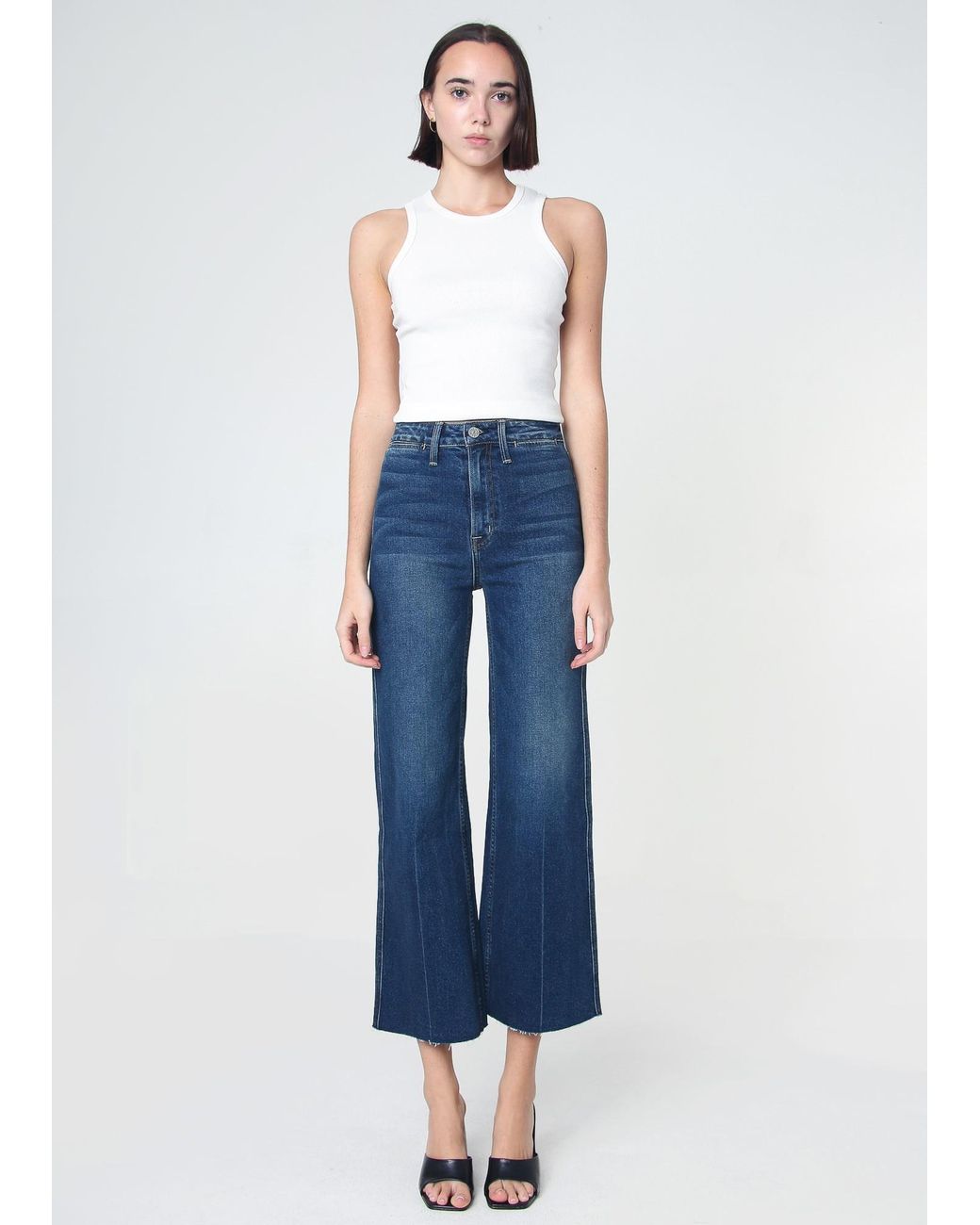 NOEND Blue Queen High Rise Crop Wide Leg