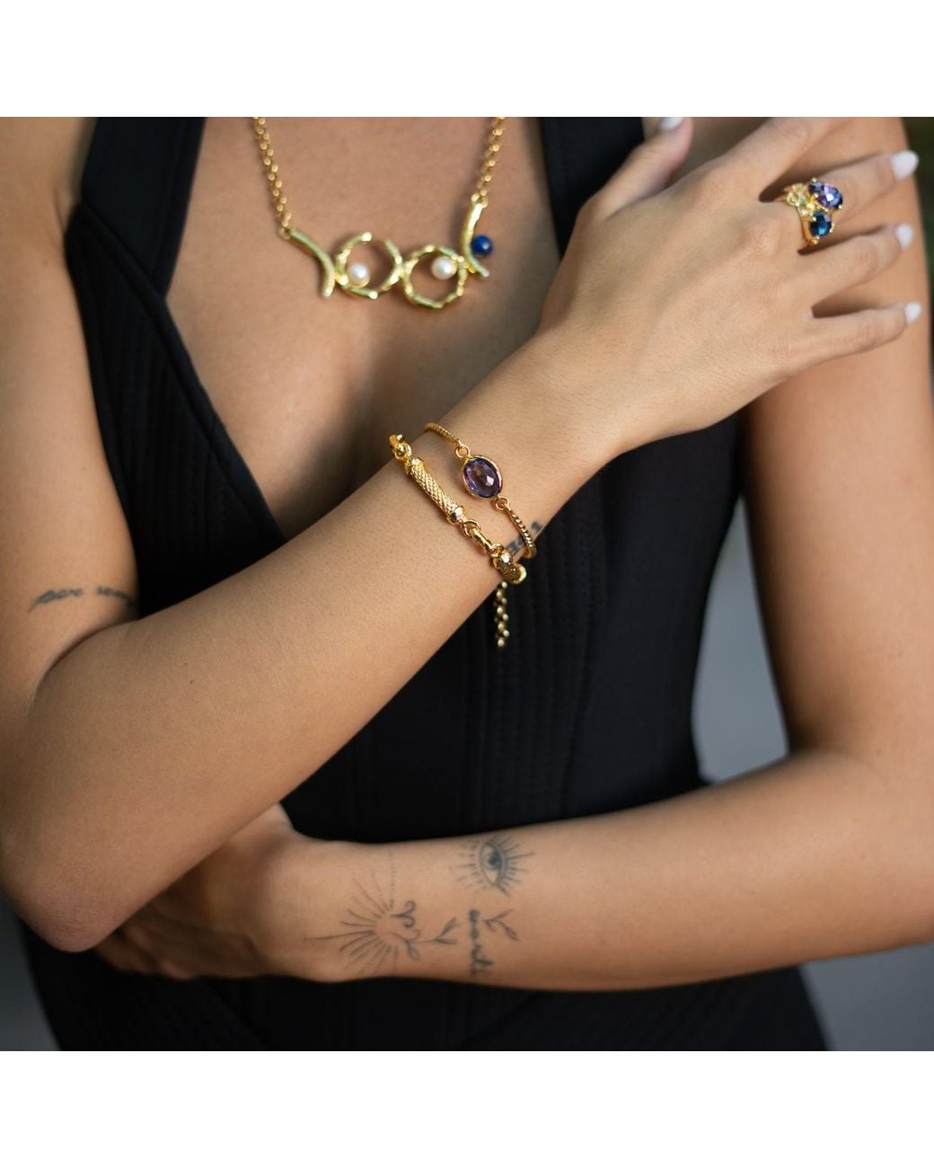Ebru Jewelry Metallic Regal Essence Adjustable Bracelet