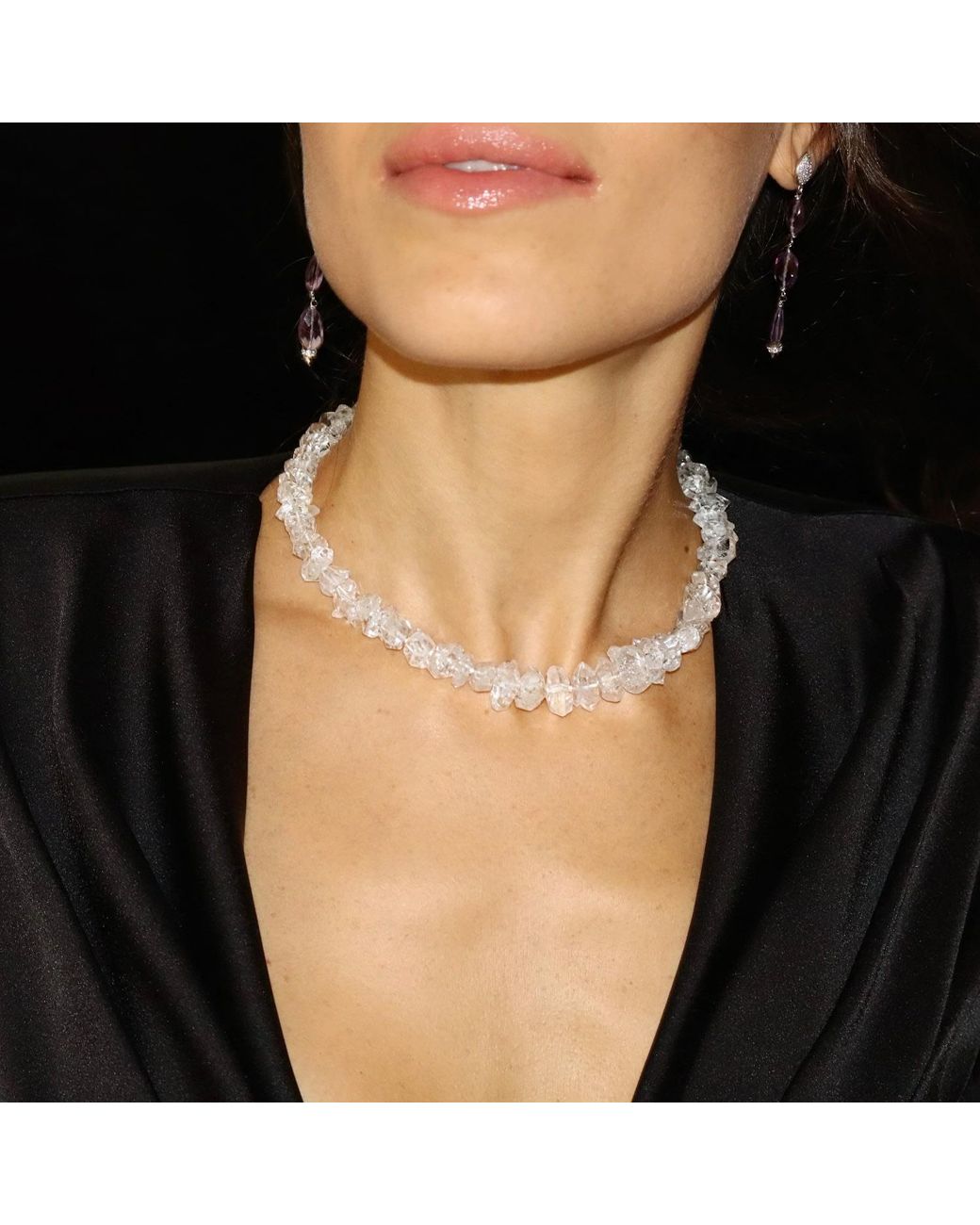 Mineralgems•Studio Metallic Neutrals Herkimer Diamond Necklace