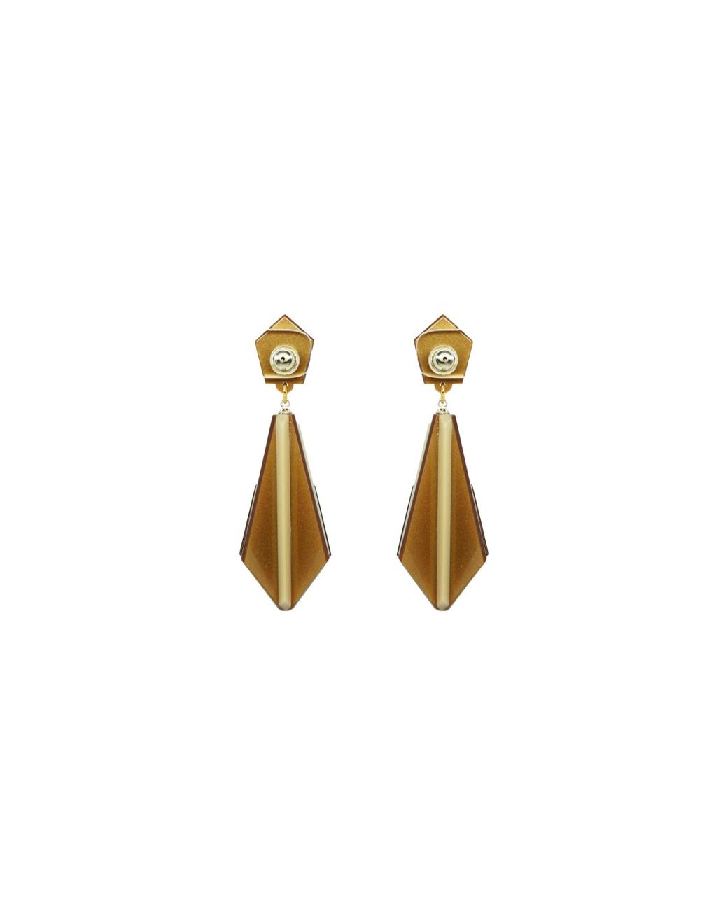 Gissa Bicalho Metallic Acrylic Handmade Earring Tower