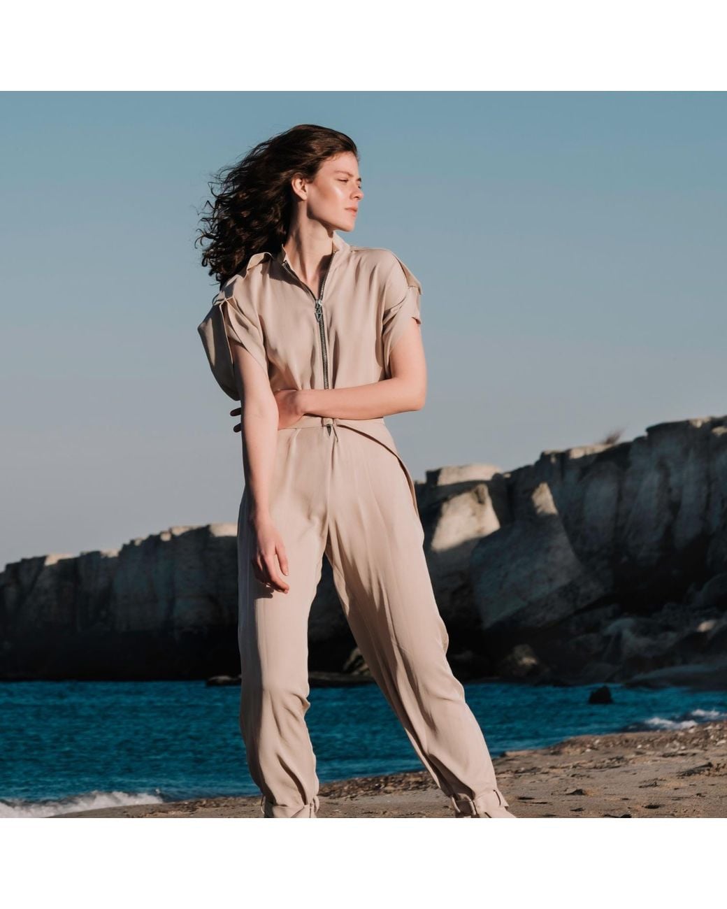 Mirimalist Natural Sand Jumpsuit Ecru
