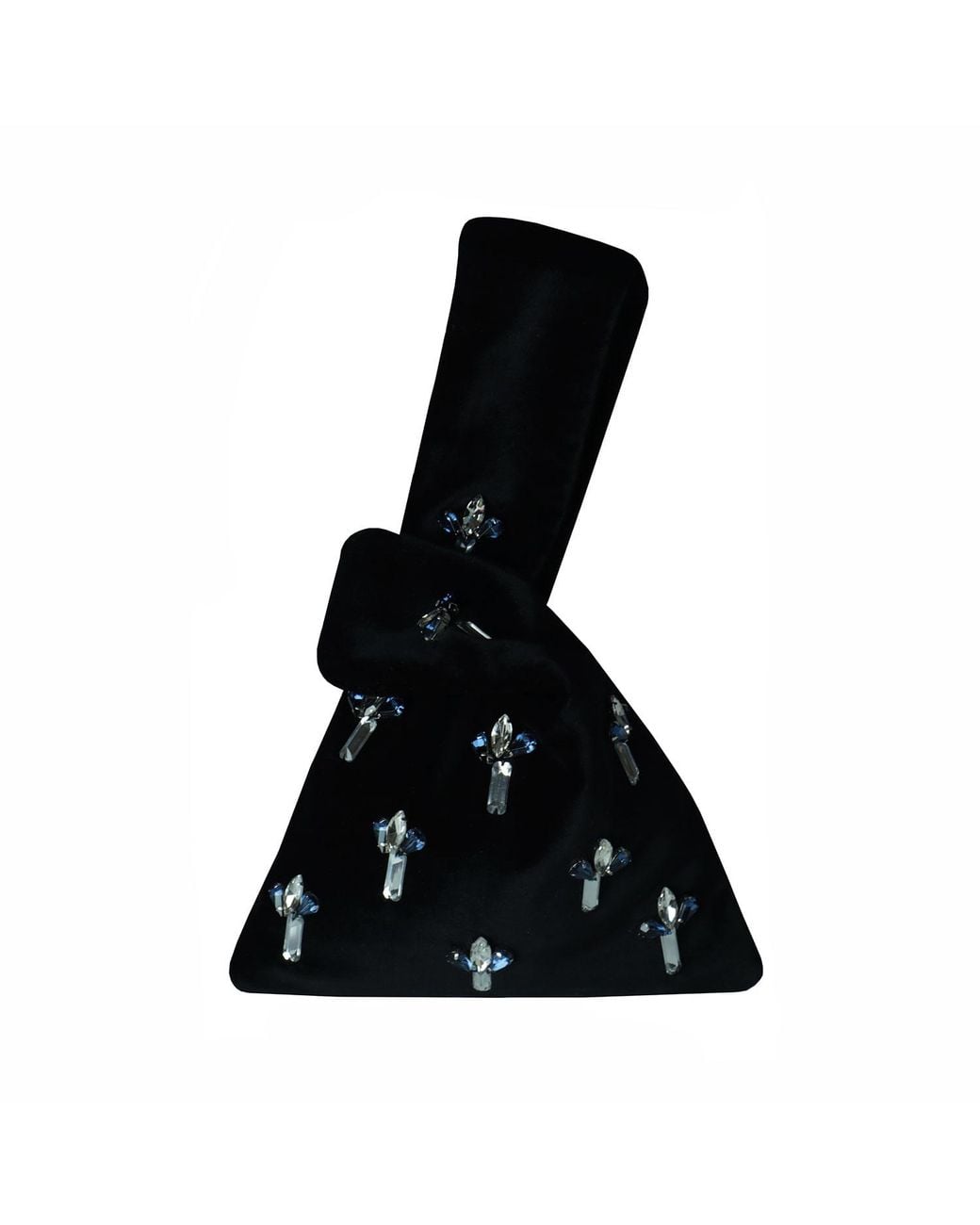 2KStyle Black Angel Crystal Hand-Embellished Event Velvet Pouch