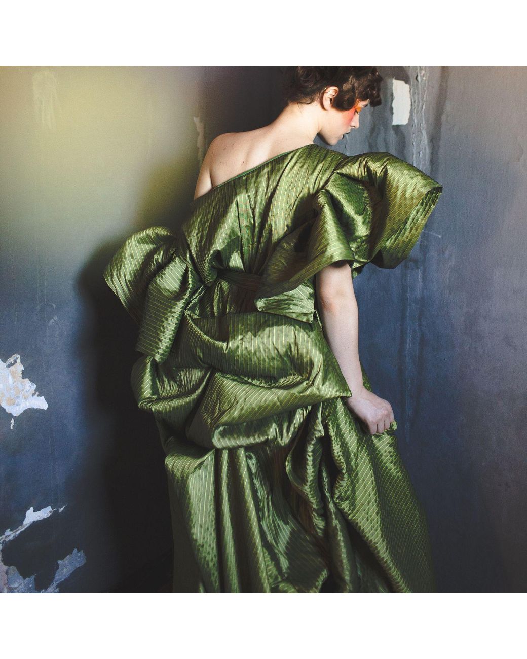 Miro Misljen Green Verdant Reverie Sculptural Dress