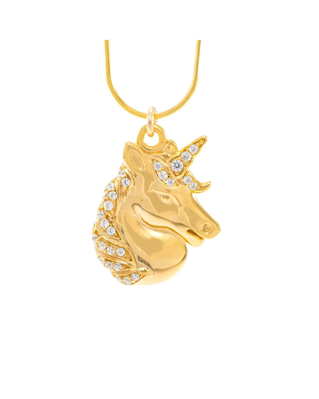 Seven Saints Metallic Mystical Unicorn Necklace, Over Sterling