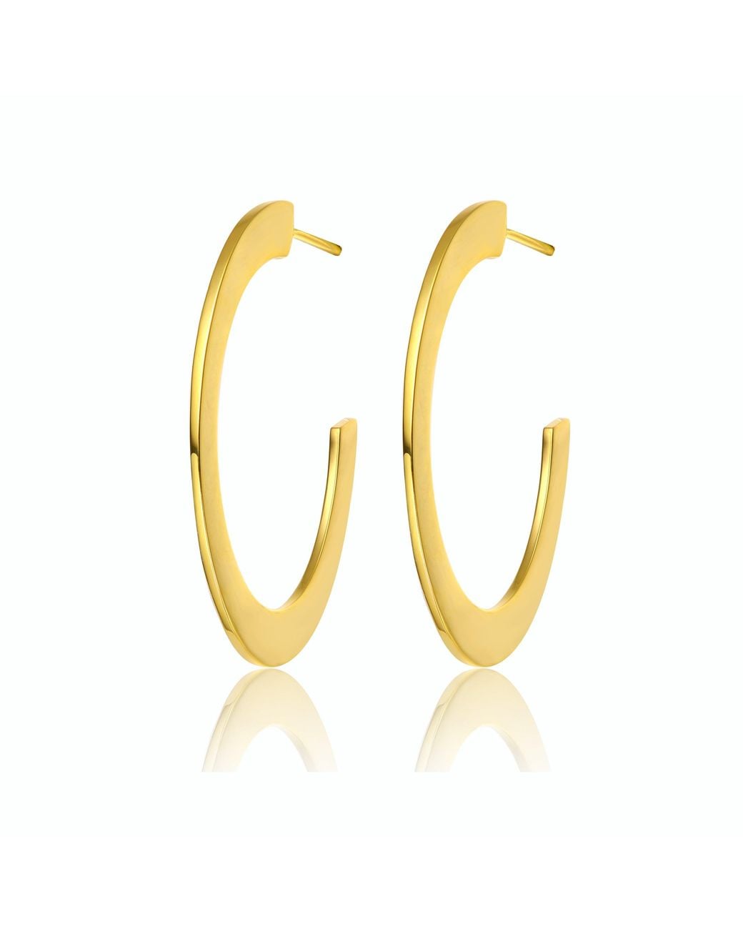 Genevive Jewelry Metallic Rachel Glauber Plated Large Open Hoop Earrings