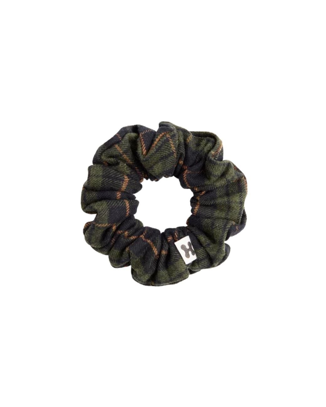 Cafide Black Tartan Scrunchie Hair Tie, Noa