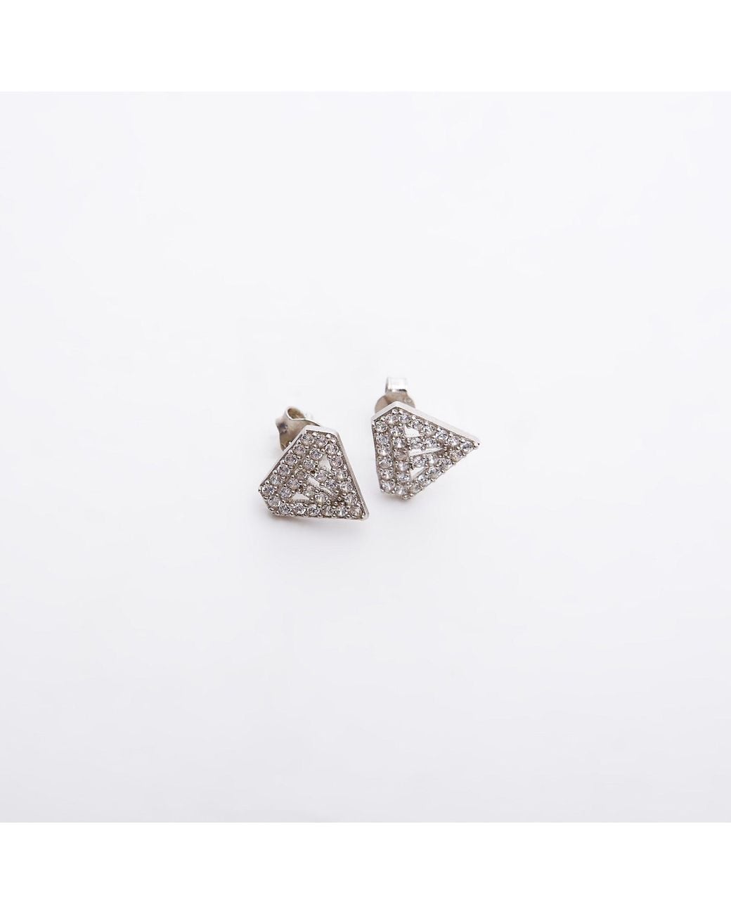 Spero London Metallic Sterling Diamond Stud Earrings
