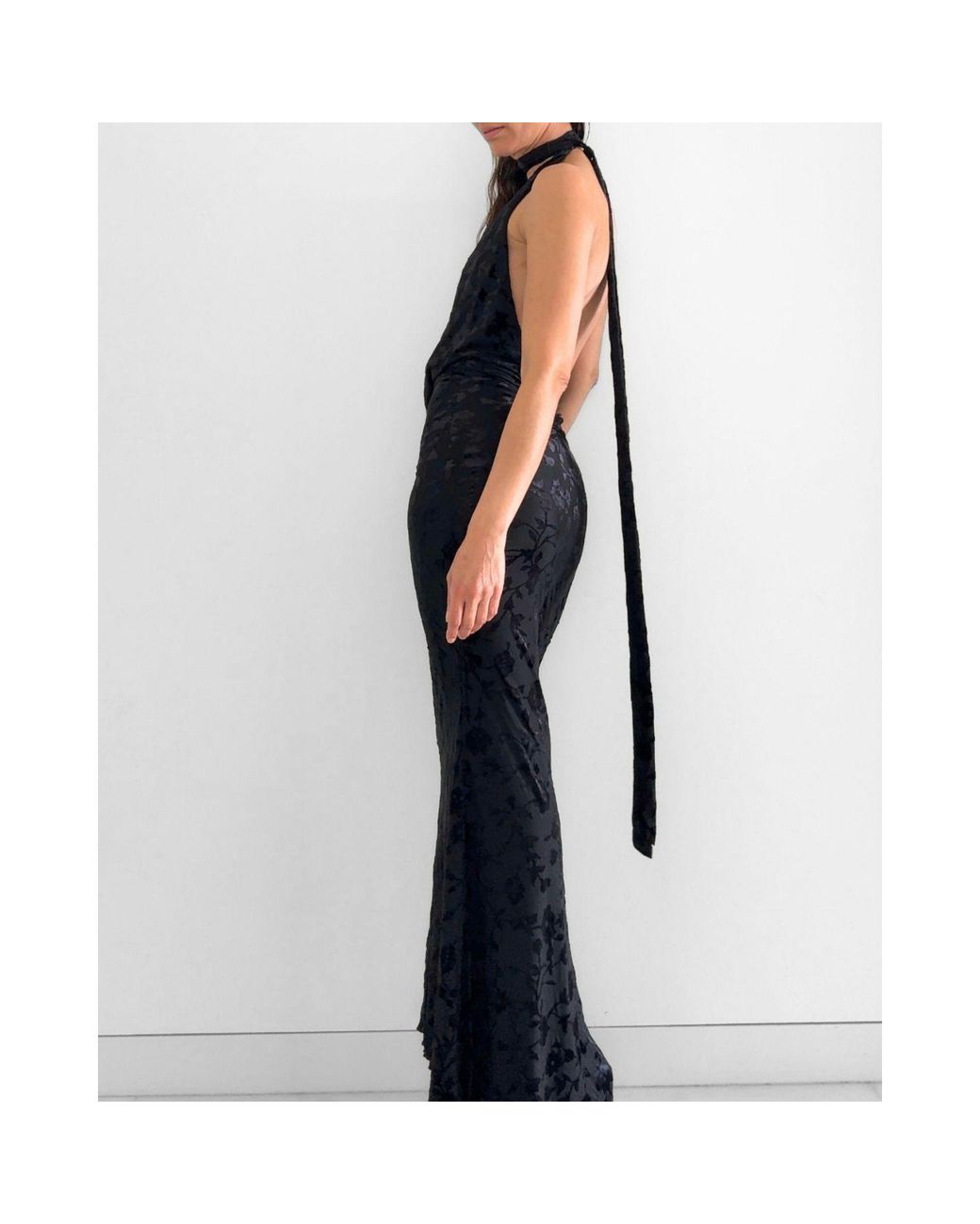 Alia Studio Black Moon Devore Velvet Maxi