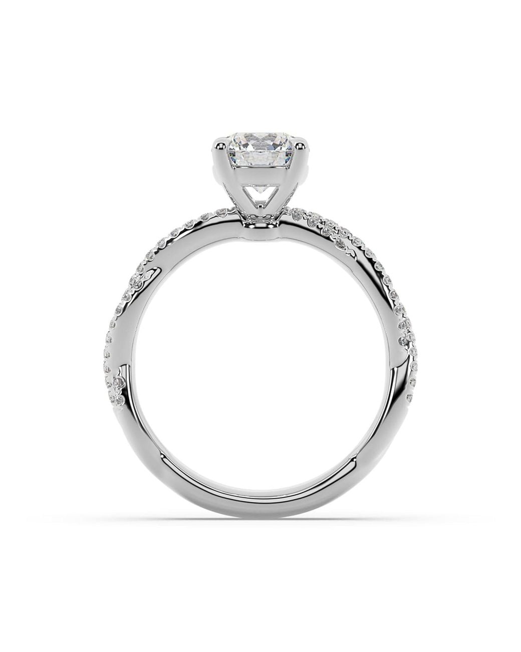 Artisan White 14K Solitaire Ring With Round Lab-Grown Diamond