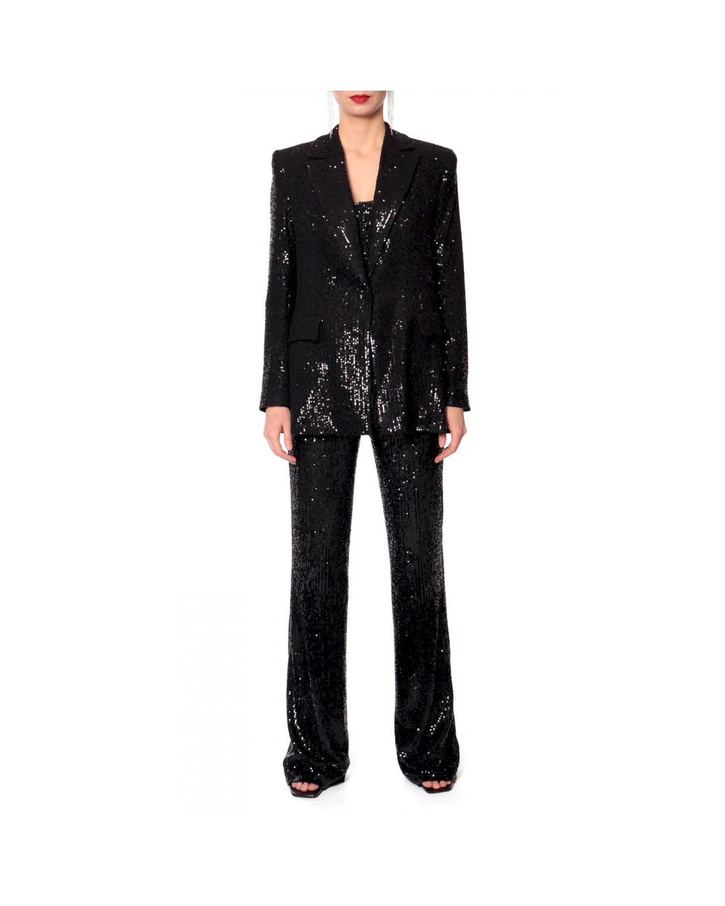 AGGI by HALEWSKI Black Luna Obsidian Sequined Blazer