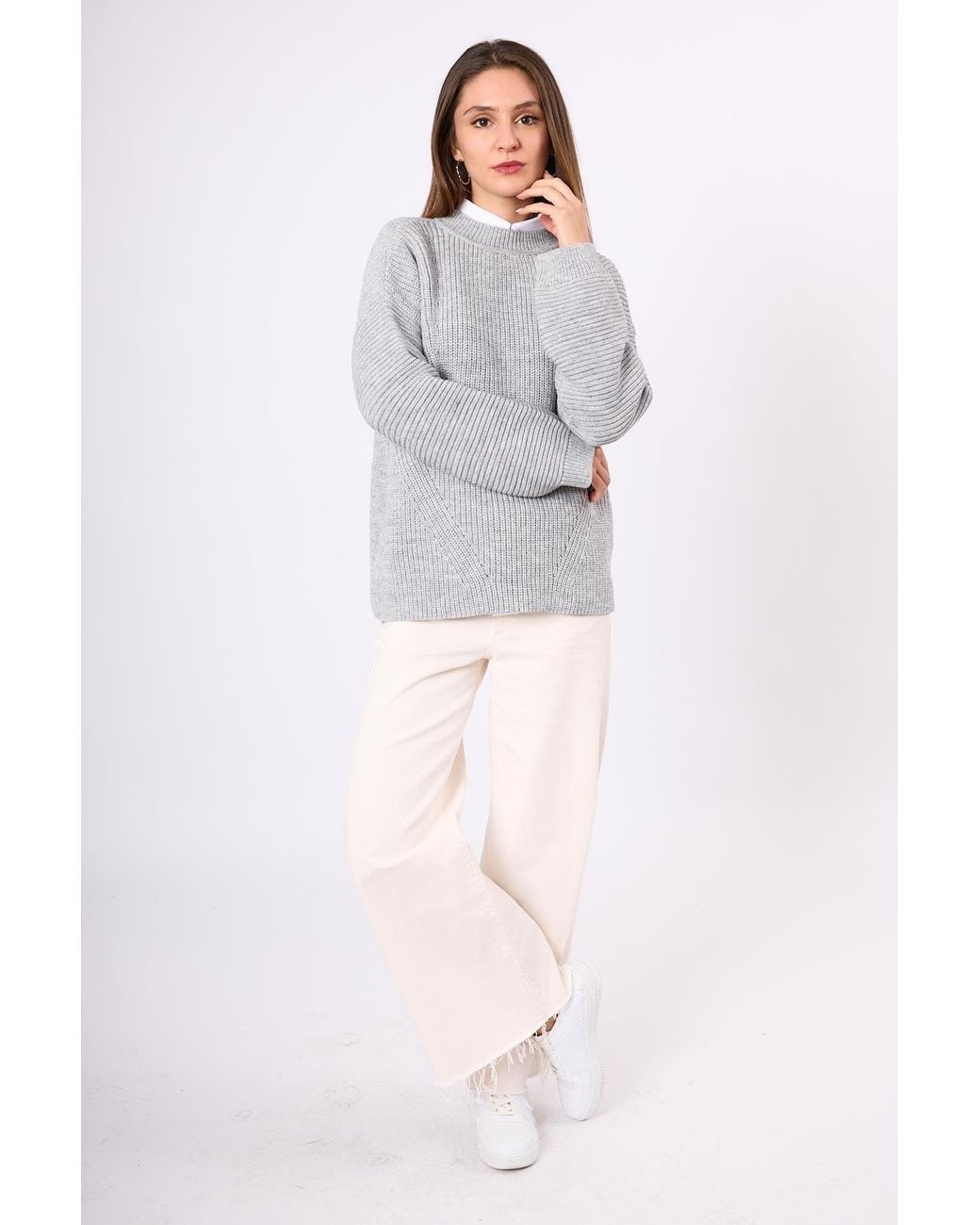 Peraluna Gray Nikita Thessaloniki Knit Pullover