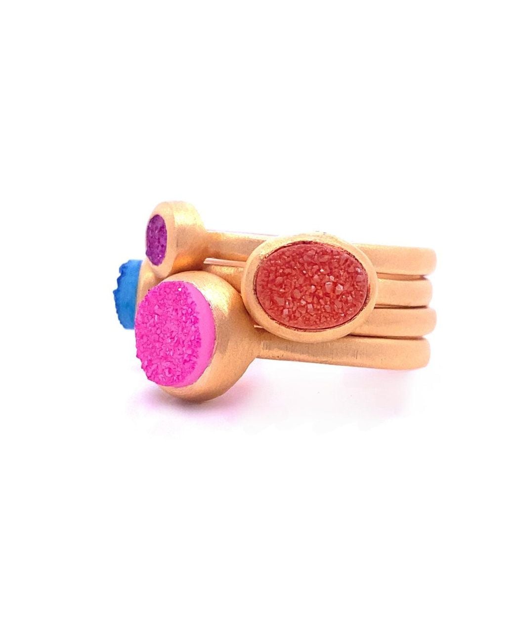 GEM BAZAAR Red Balls Of Fire Stacking Ring