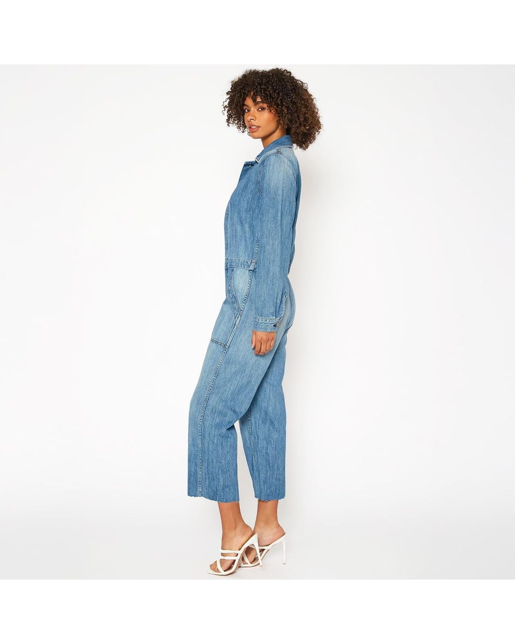 NOEND Blue Yanni Cropped Jumpsuit