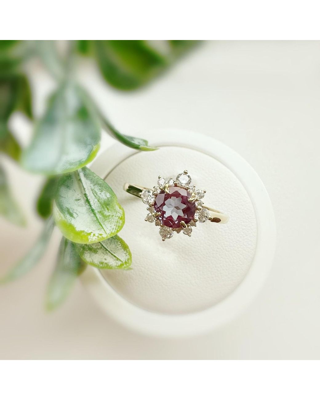 Azura Jewelry New York White Desert Blossom Alexandrite Ring Solid
