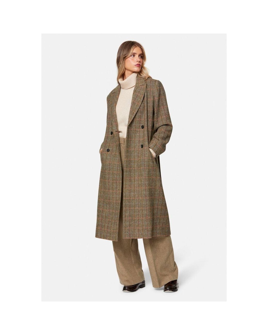 Helen Mcalinden Natural Beryl Herringbone Tweed Coat