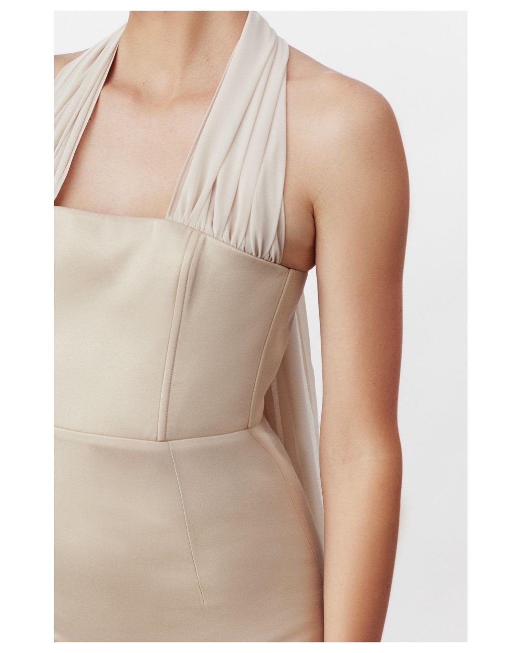 NAZLI CEREN Natural Clarine Long Dress