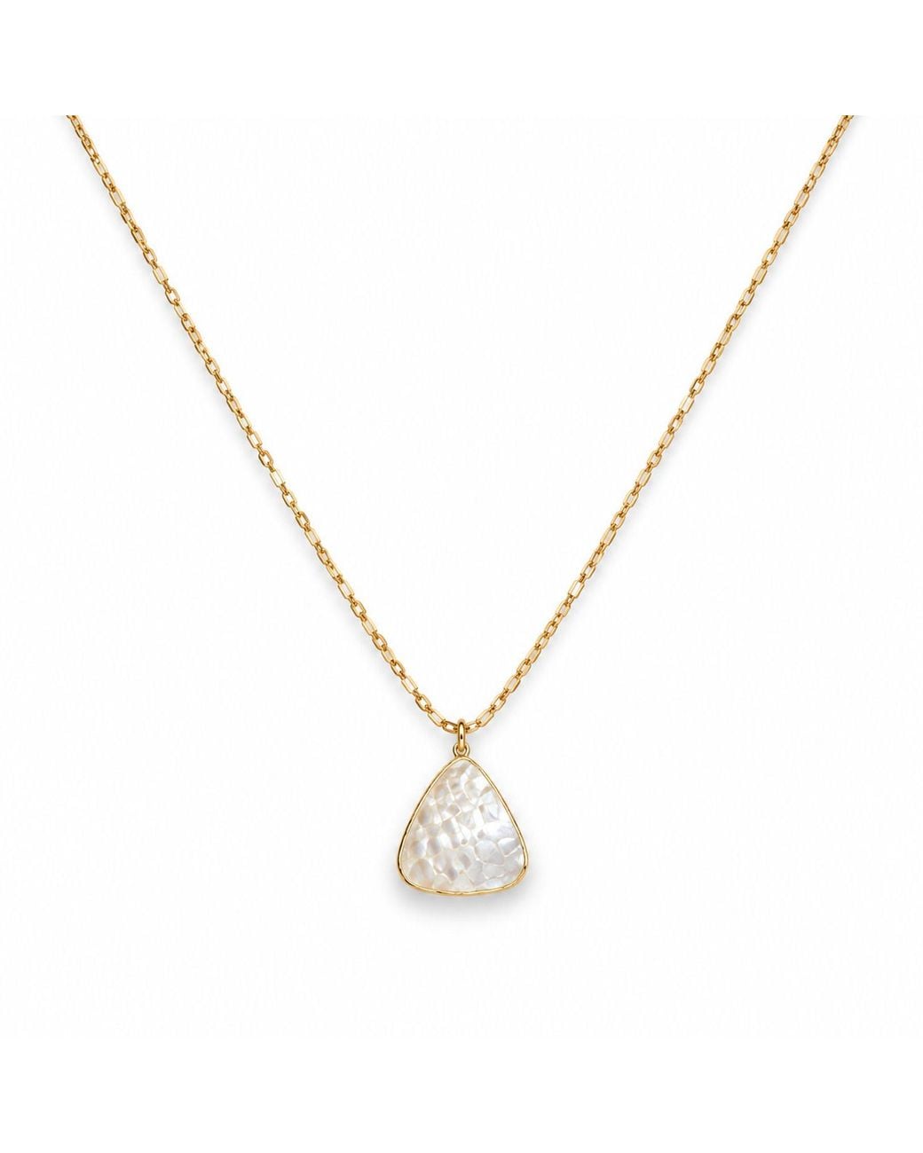 Saéa Metallic Dainty Mother Of Pearl Pendant Necklace On Snake Chain