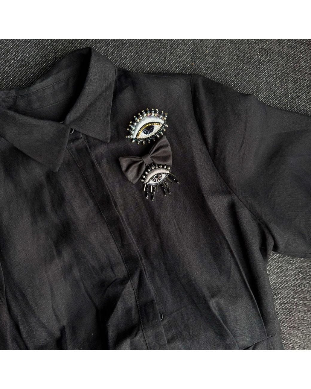 VETKA Metallic Eye Talisman Brooch- Nebula's Secrets