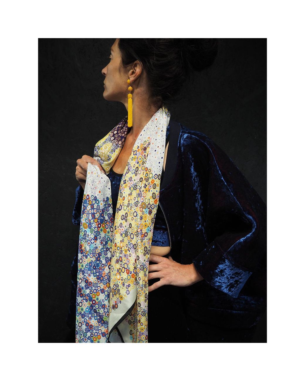 Kueen Purple Silk Scarf