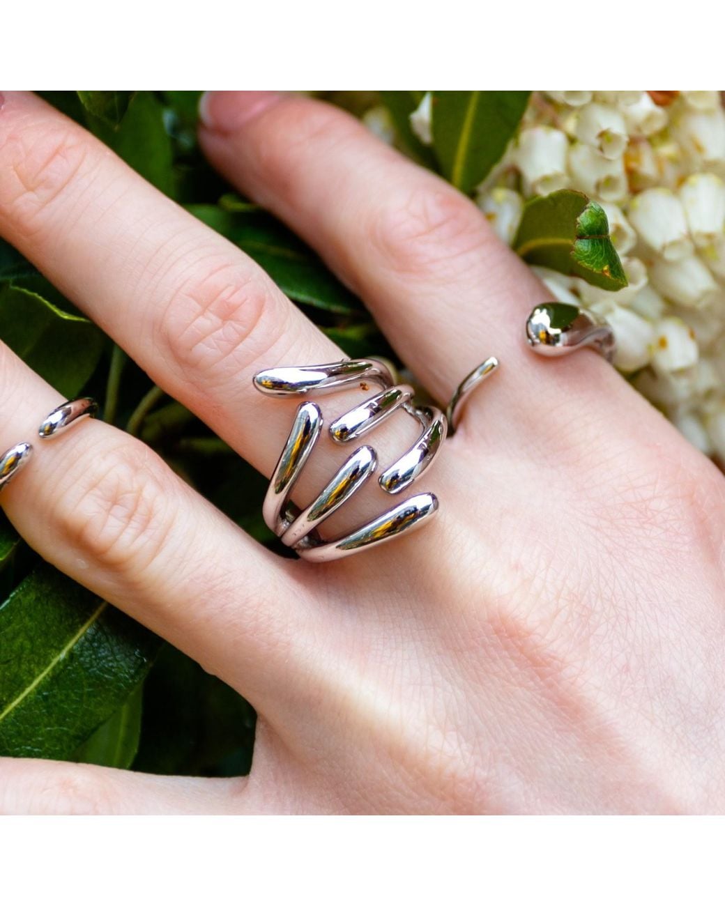 Lucy Quartermaine Metallic Sterling Six Drop Ring Part One