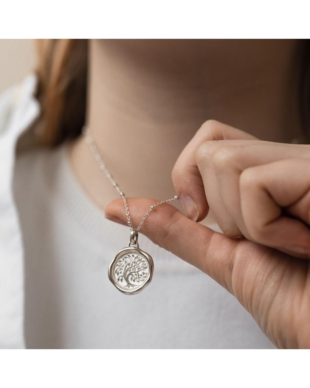 Dower & Hall Metallic Tree Of Life Talisman Necklace