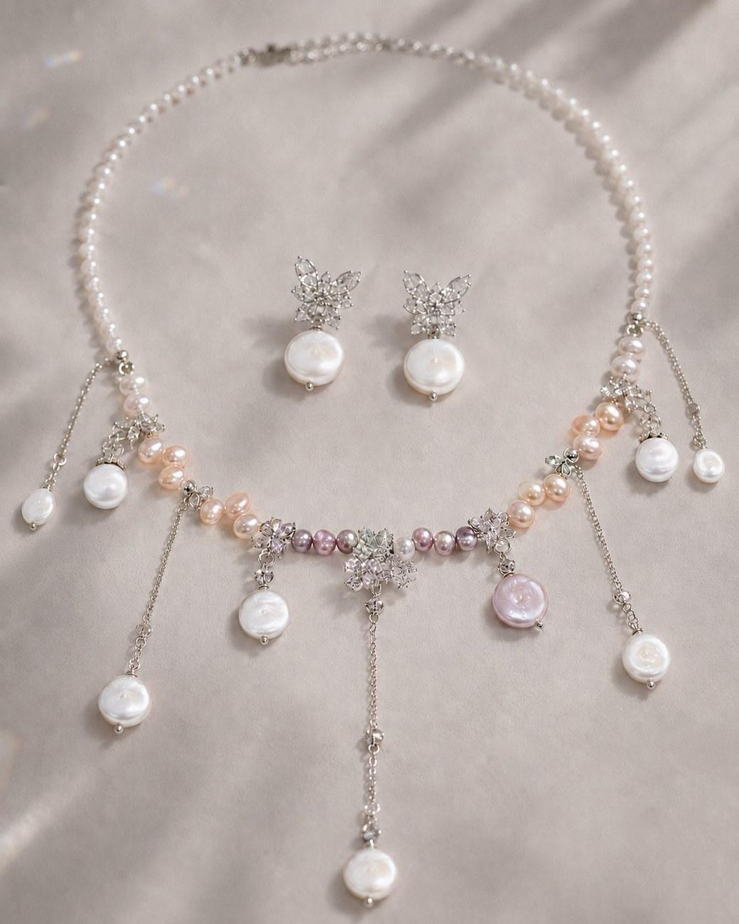 Ninemoo White Perles En Fête Pearl Necklace – Confetti