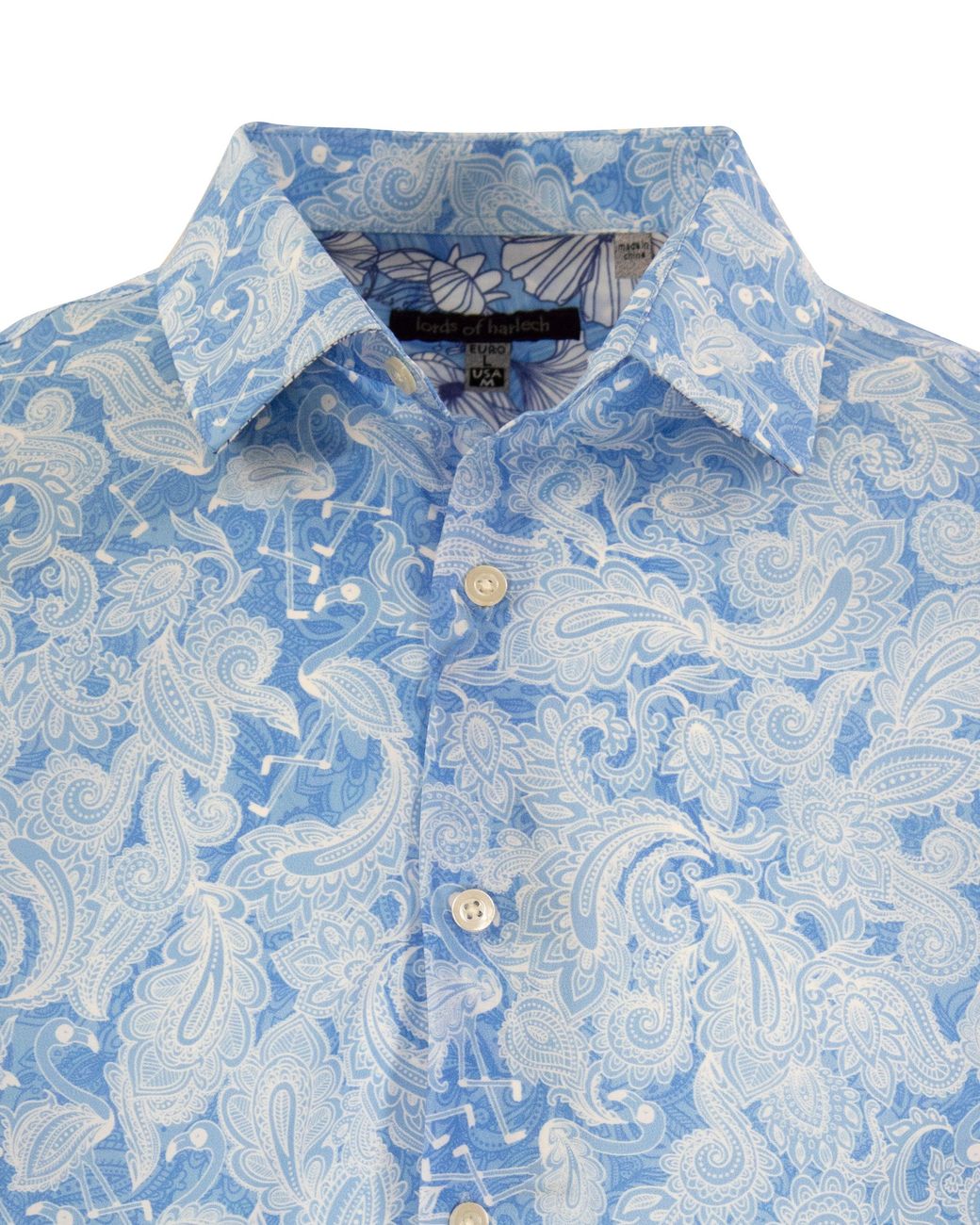 Lords of Harlech Blue Nigel Paisley Flock for men