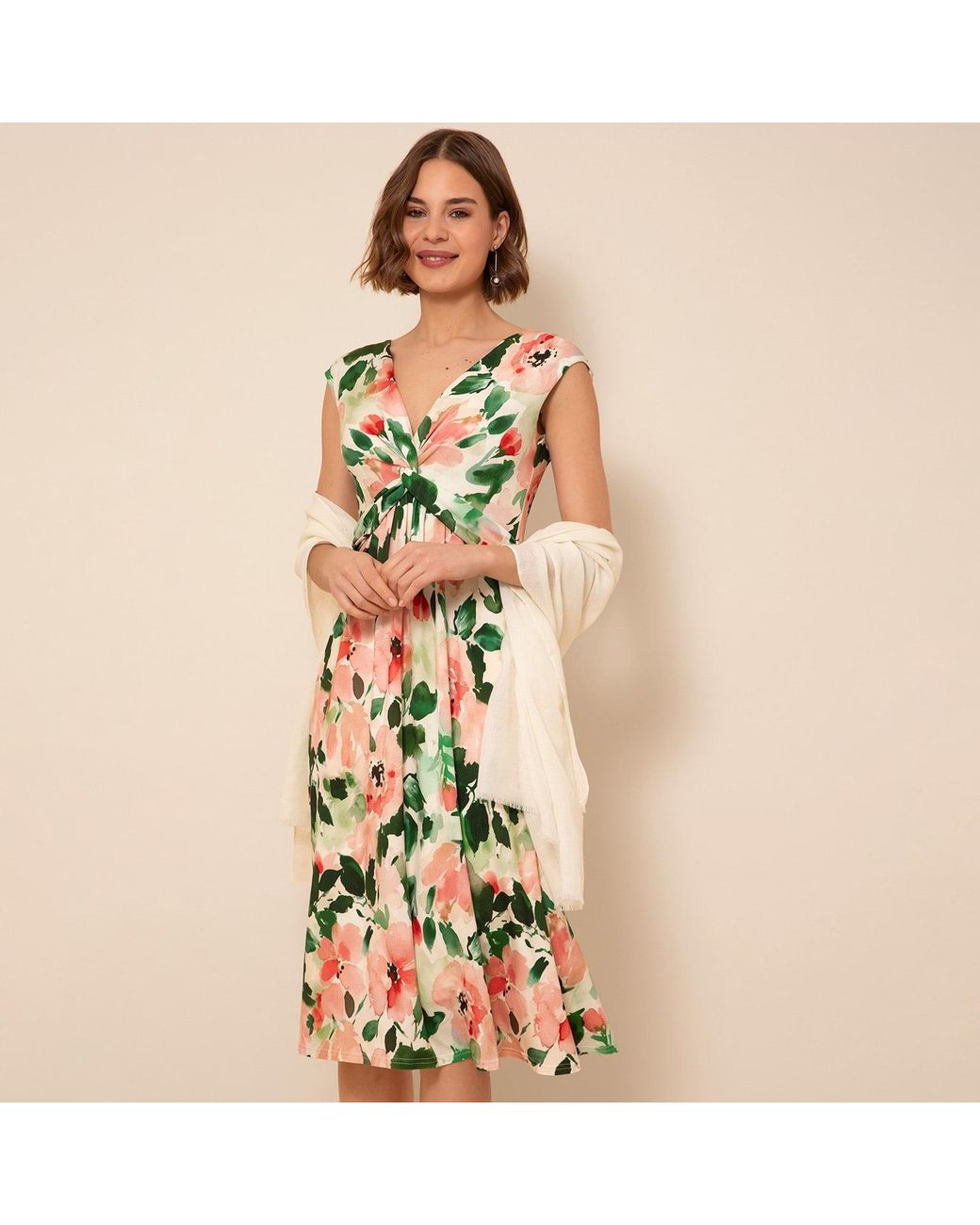 Alie Street London Green Renee Knot Dress Peony