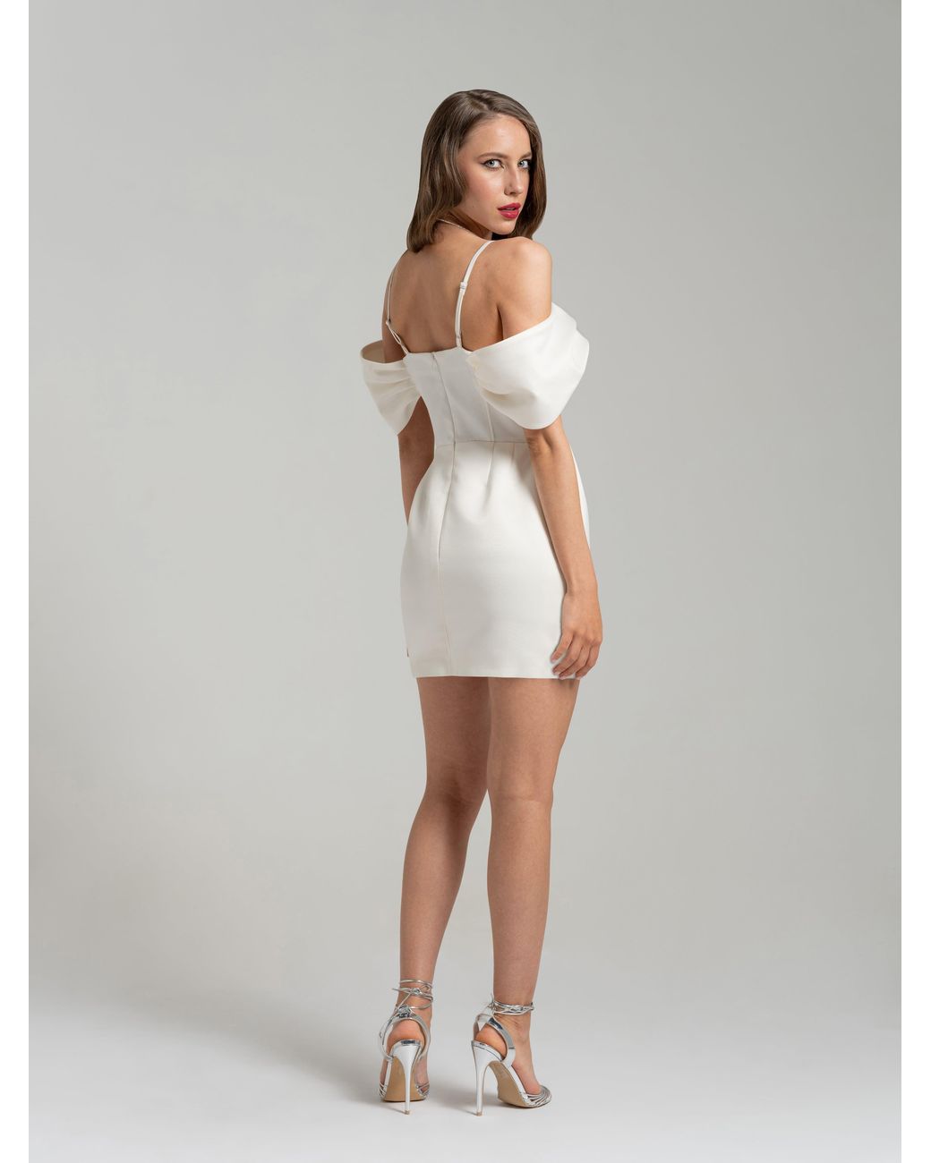 Tia Dorraine White Belle Of The Ball Satin Mini Dress