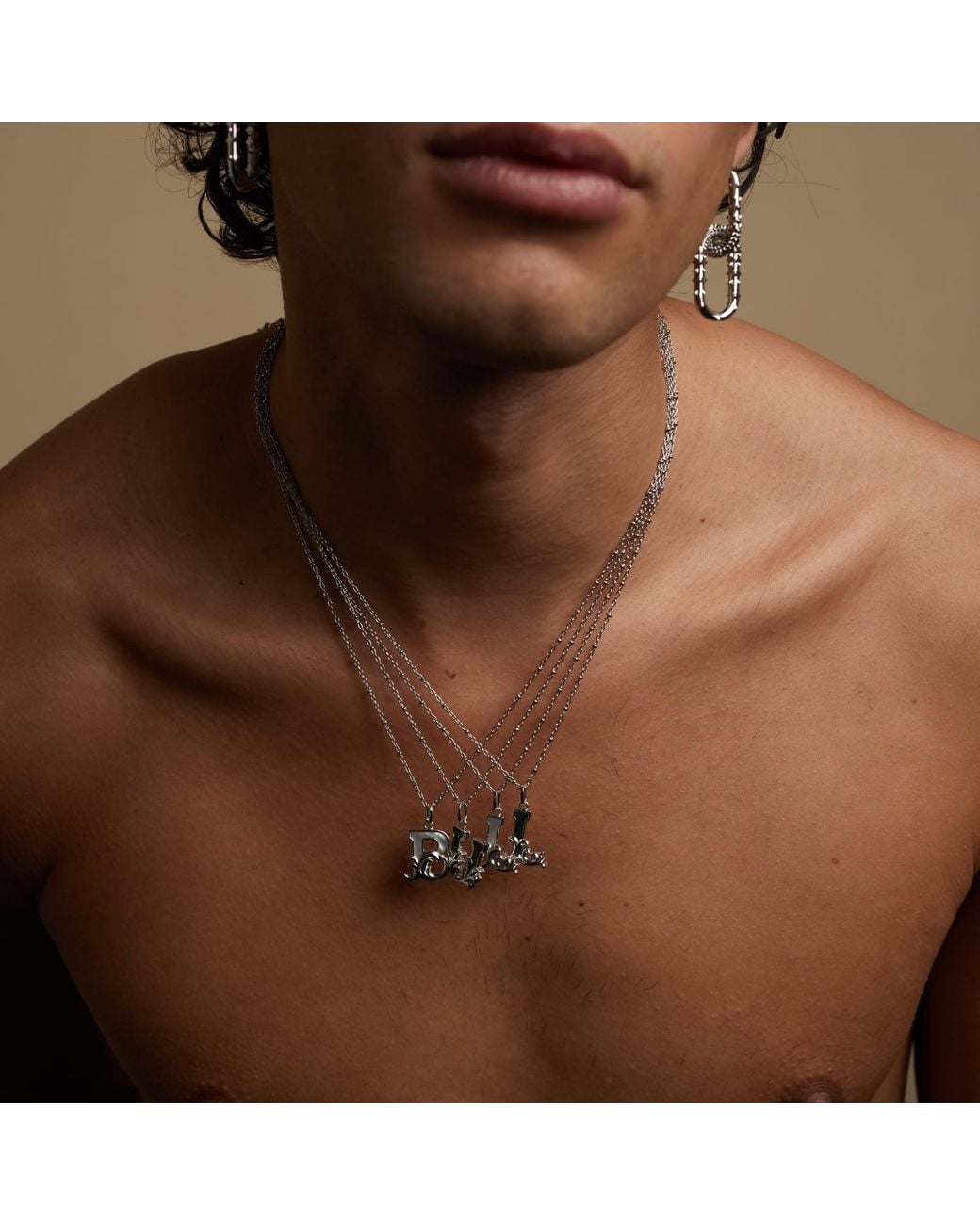 Kasun Metallic Solid Y Initial Necklace With Marble