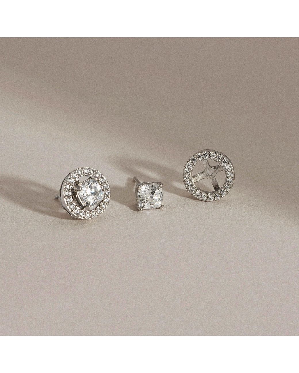 Diamonbliss Metallic Marilyn Monroe Convertible Halo Stud Earrings