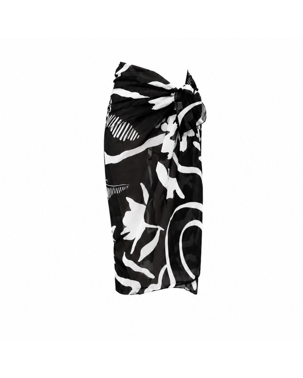 Nuvv Collection Black Monochrome Coastal Pareo Wrap Sarong