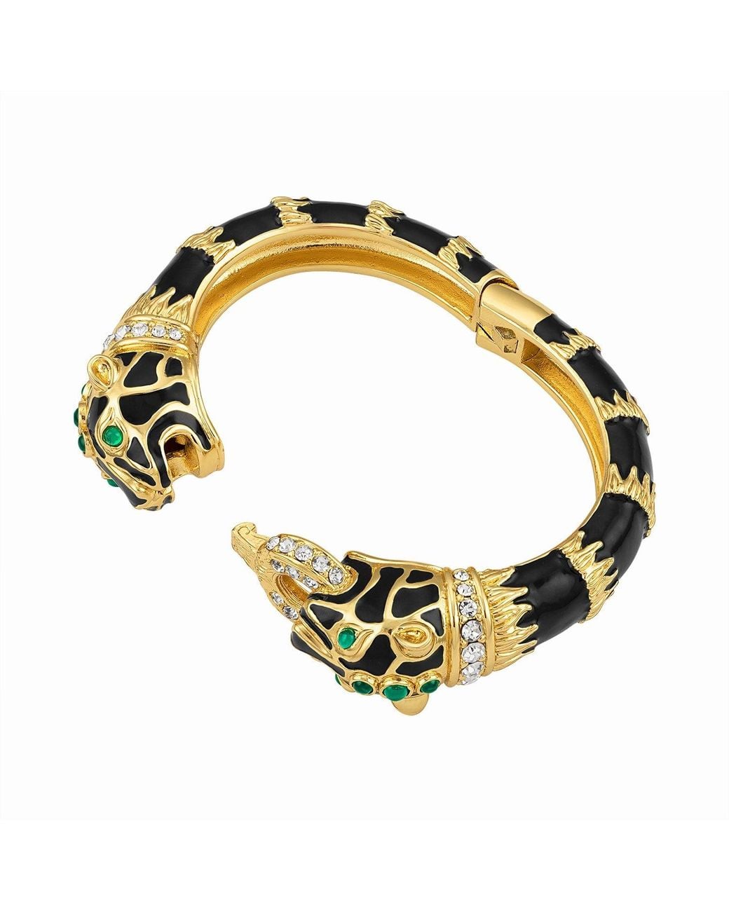 Laura Gray Metallic Enamel Double Panther Bracelet