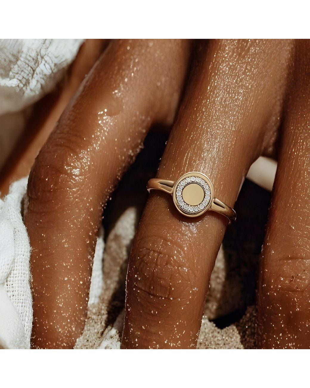 With Love Darling Metallic Circle Of Life Signet Ring