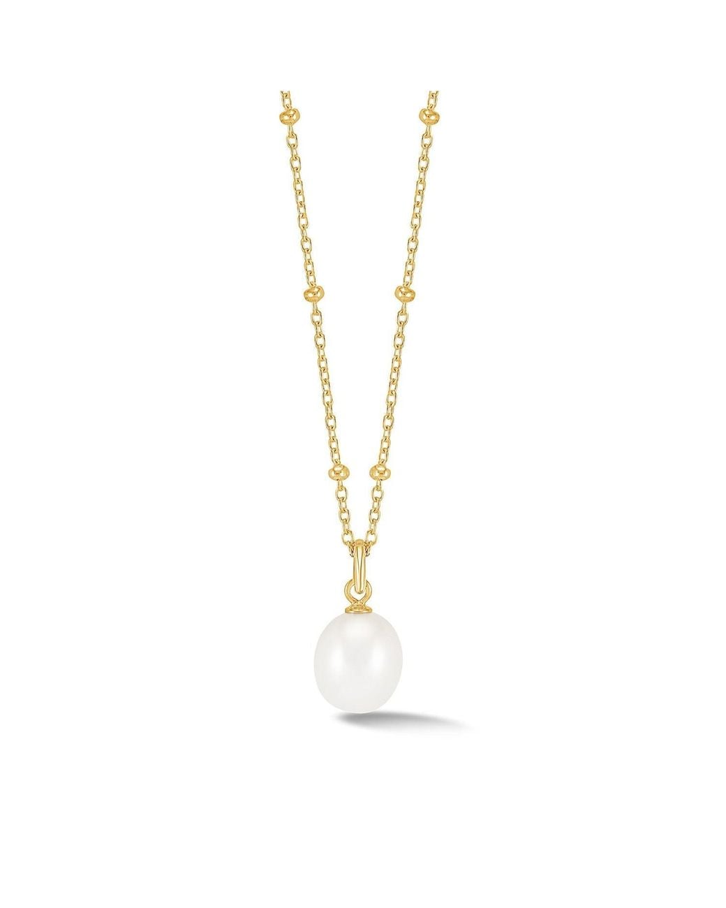 Dower & Hall Metallic Small Oval Luna Pearl Pendant