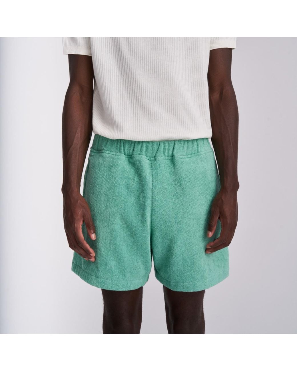 Little Mariner Green Sage Terry Shorts for men