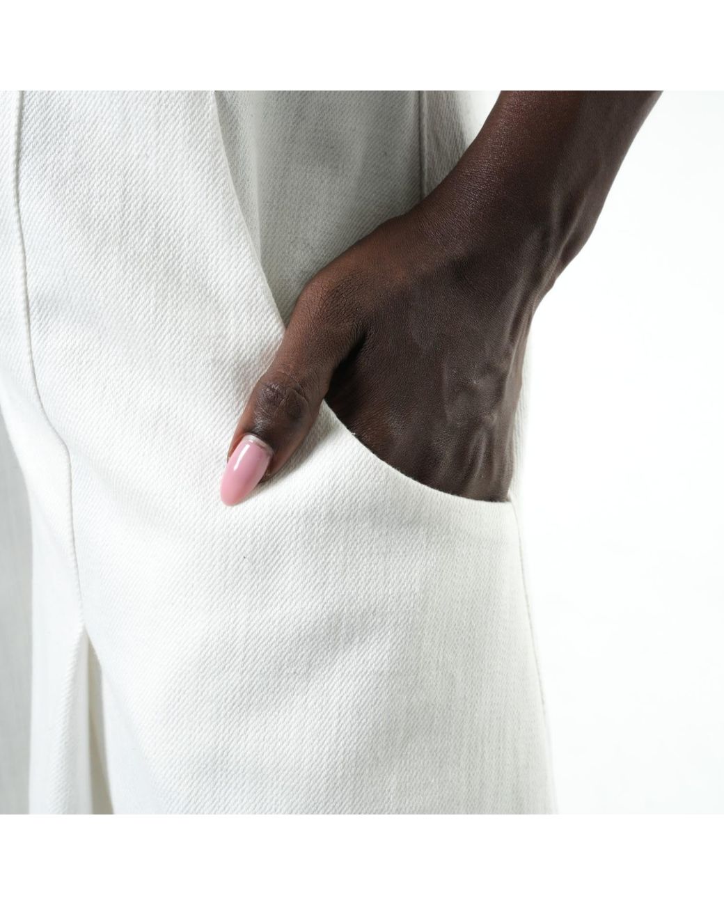 Metamorph White Voluminous Leg Denim Trousers