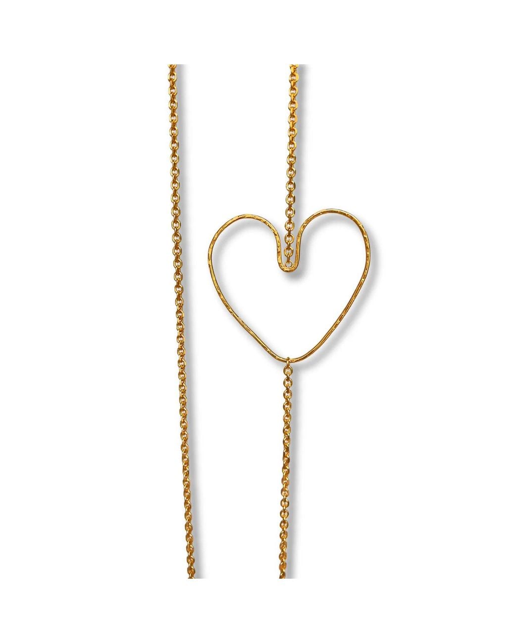 Jaredjamin White Fluttering Heart Chain Long Necklace