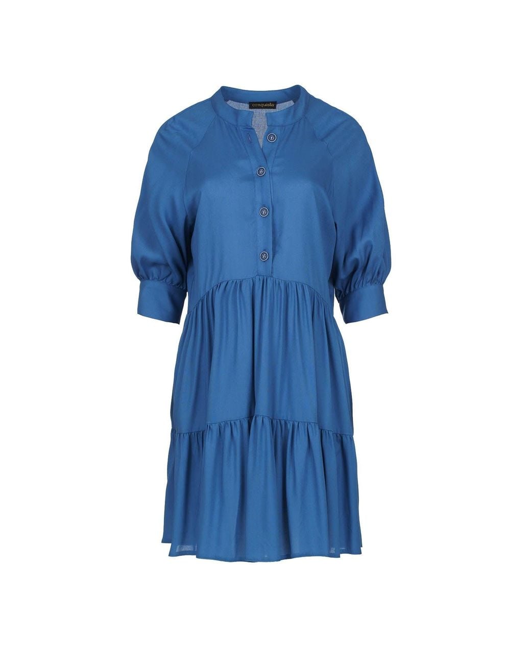 Conquista Blue Loose Ruffle Dress