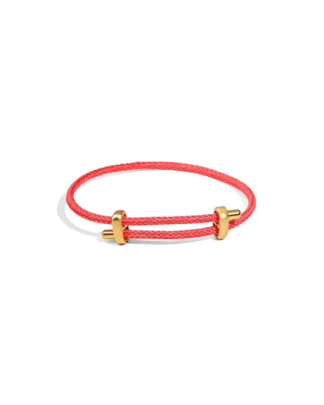 Ebru Jewelry Red Coral Glow Adjustable Rope Bracelet