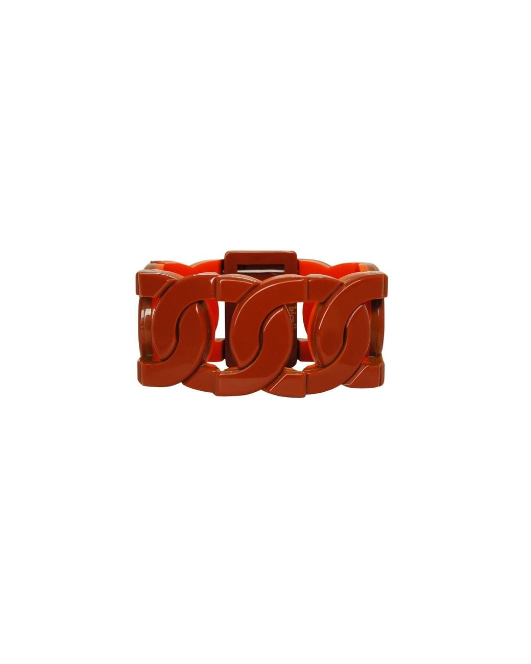 Gissa Bicalho Red Handmade Acrylic Bracelet Links And Stones Cinnamon