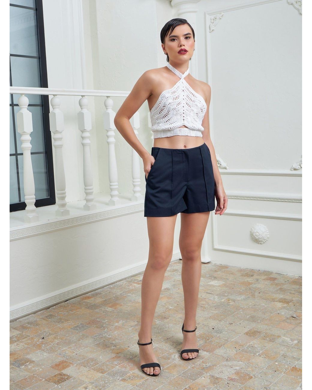 Lumina Eligma Blue Clean Cut Shorts